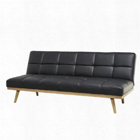 Abbyson Living Huntington Bonded Leather Convertible Sleeper Sofa In Black