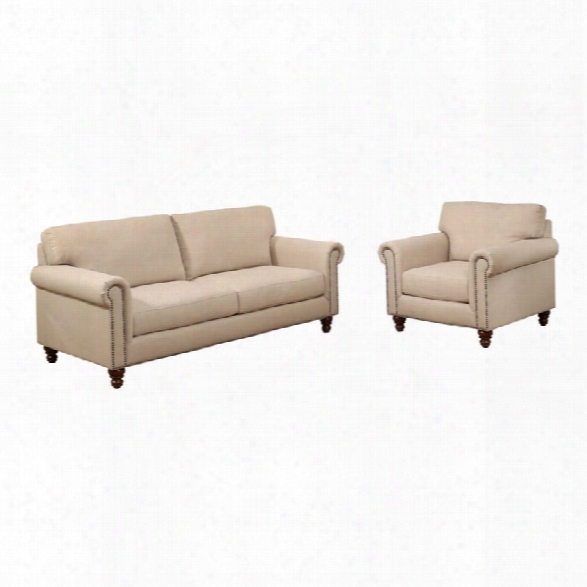 Abbyson Living Liza Sofa Set In Ivory