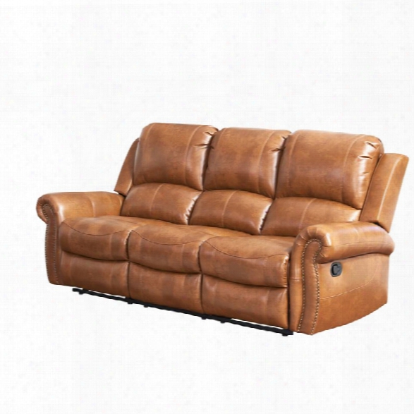 Abbyson Living Winston Leather Reclining Sofa In Brown