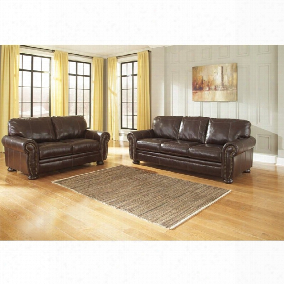 Ashley Banner 2 Piece Sofa Set In Coffee