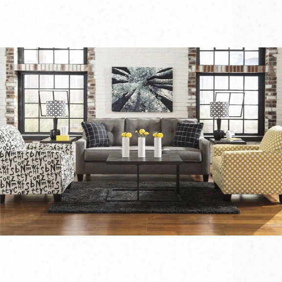 Ashley Brindon 3 Piece Sofa Set In Charcoal