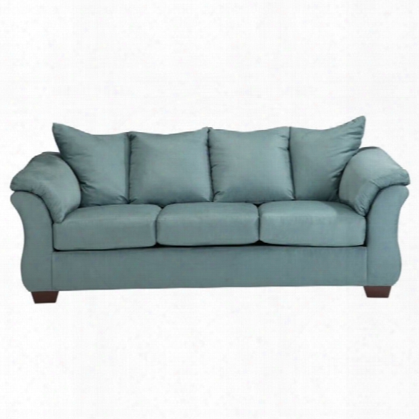 Ashley Darcy Fabric Full Size Sleeper Sofa In Sky