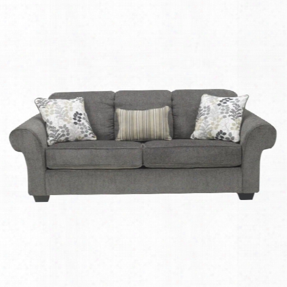 Ashley Makonnen Chenille Queen Size Sleeper Sofa In Charcoal