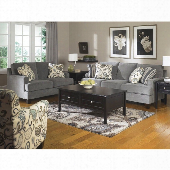 Ashley Yvette 3 Piece Sofa Set In Steel