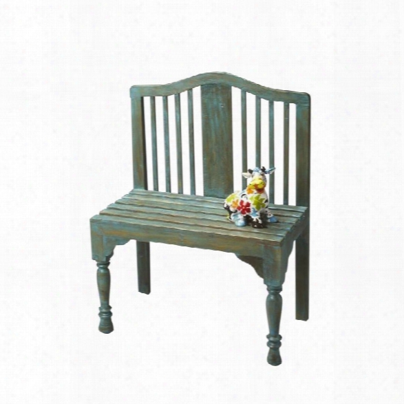 Butler Specialty Heritage Roseland Blue Solid Wood Bench