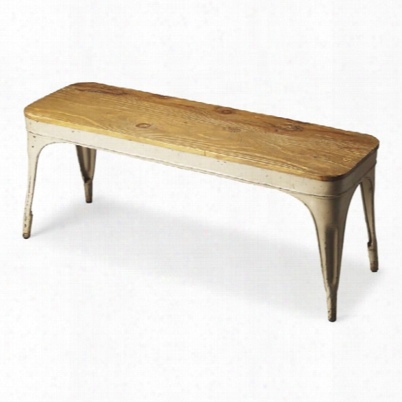 Butler Specialty Industrial Chic Cyrus Bench In Solid Wood And Iron