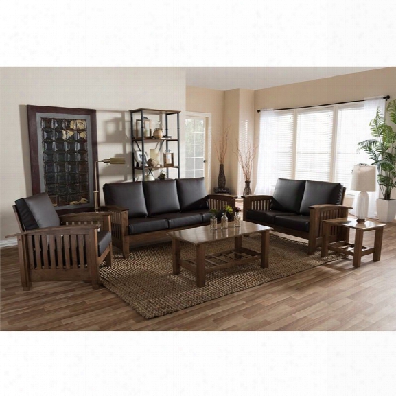 Charlotte 5 Piece Sofa Set In Brown