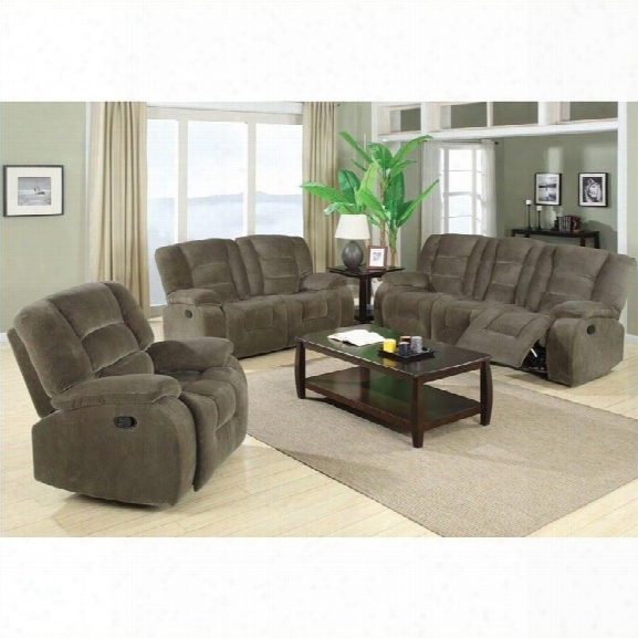 Coaster Charlie Motion 3 Piece Reclining Sofa Set