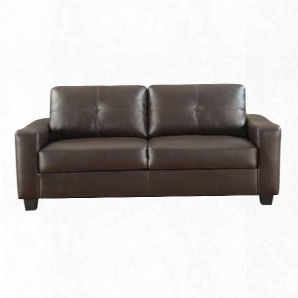 Coaster Jasmine Leather Sofa In Dark Brown