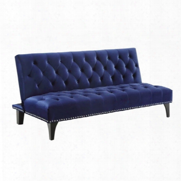 Coaster Upholstered Sleeper Sofa In Blue