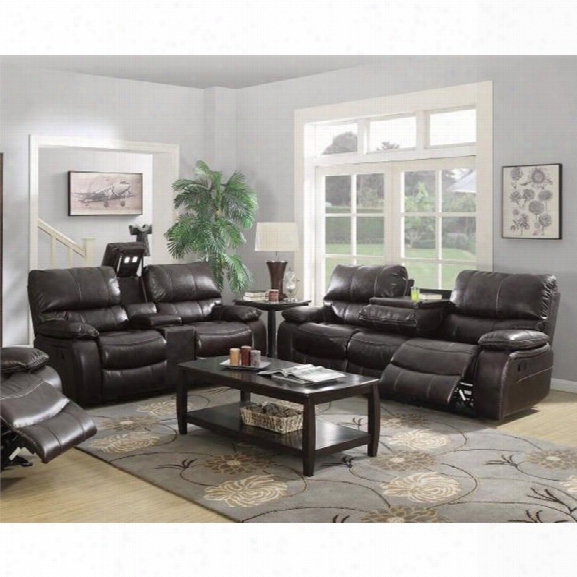 Coaster Willemse 2 Piece Reclining Sofa Set With Drop Down Table