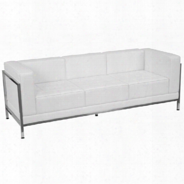 Flash Furniture Imagination Leather Reception Sofa In White