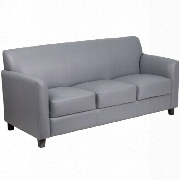 Flash Furniture Leather Reception Sofa In Gray