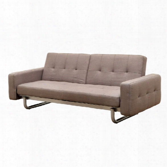 Furniture Of America Barron Tufted Fabric Sleeper Sofa Bed In Brown