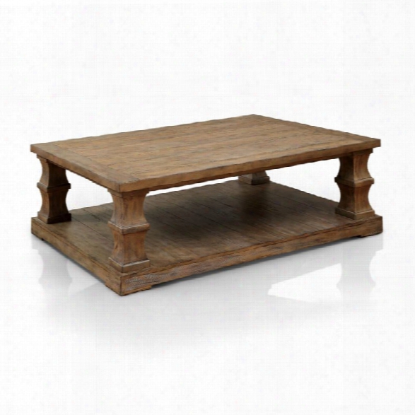 Furniture Of America Belassio Wood Panel Coffee Table In Natural Tone