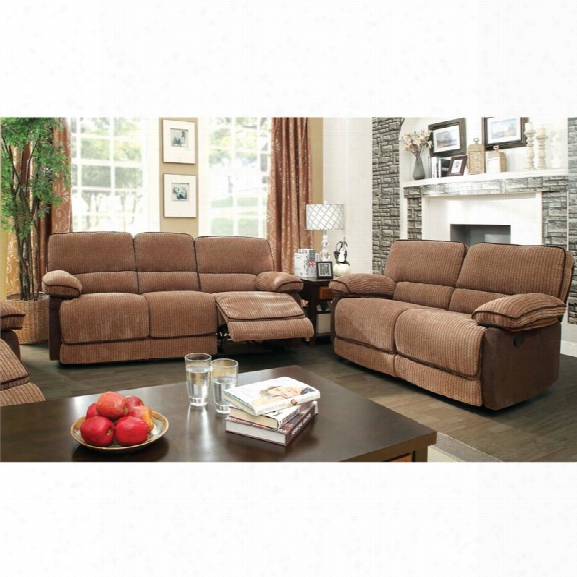 Furniture Of America Bernard 3 Piece Plush Faux Leather Sofa Set