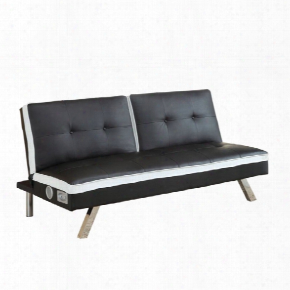 Furniture Of America Dorla Faux Leather Sleeper Sofa Bed In White
