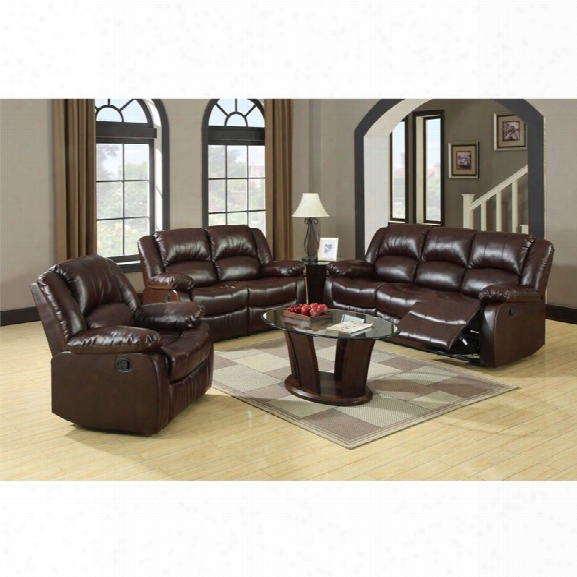 Furniture Of America Jailene 3 Piece Sofa Set In Tan And Espresso