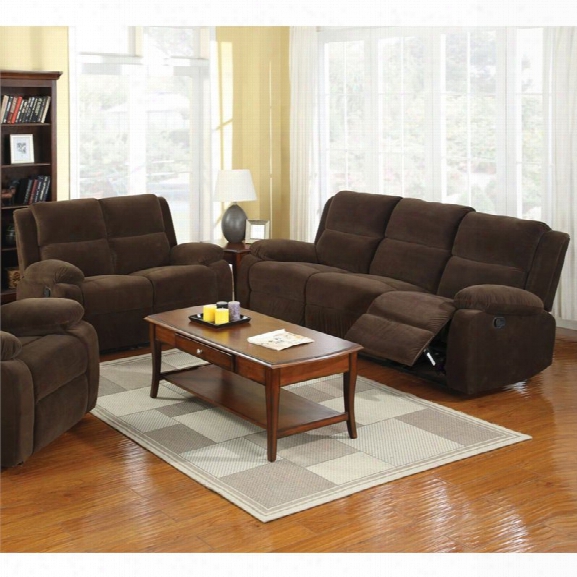Furniture Of America Klichel 2 Piece Sofa Set In Dark Brown