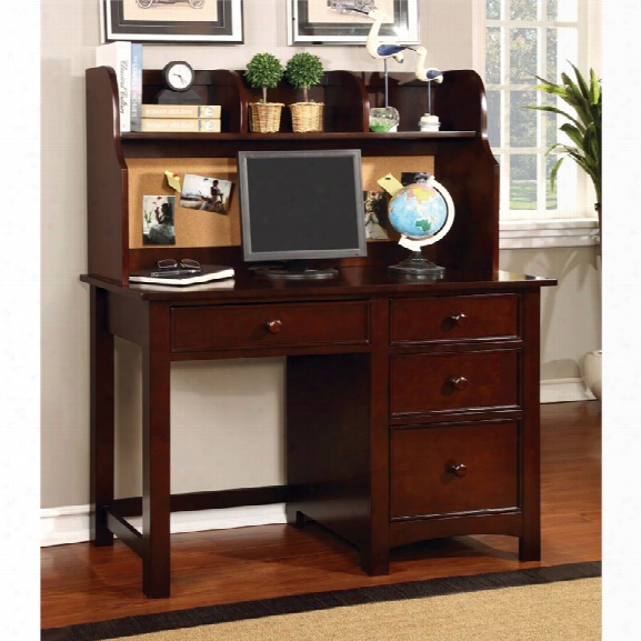 Furniture Of America Ruthie Modern Kids Desk With Hutch In Cherry