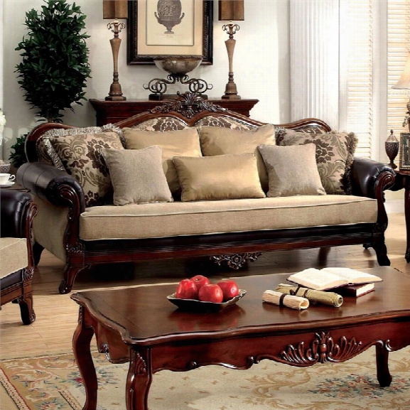 Furniture Of America Vita Sofa In Dark Oak