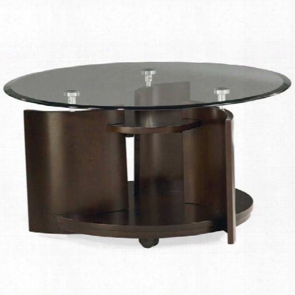 Hammary Apex Round Cocktail Table In Dark Cherry