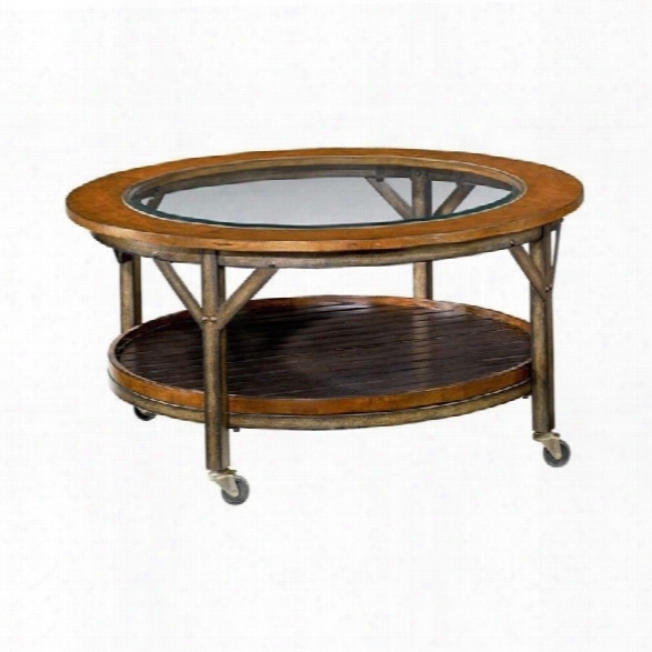 Hammary Mercantile Round Cocktail Table In Whiskey