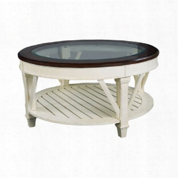 Hammary Promenade Round Cocktail Table In Fruitwood/antique Linen