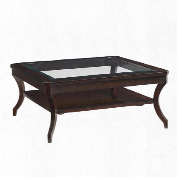 Lexington Kensington Place Warner Glass Top Coffee Table In Brown