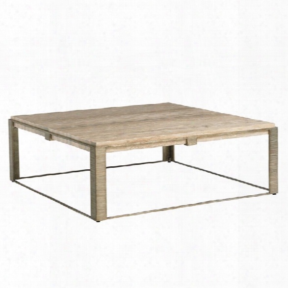 Lexington Laurel Canyon Stone Canyon Square Coffee Table In Silver