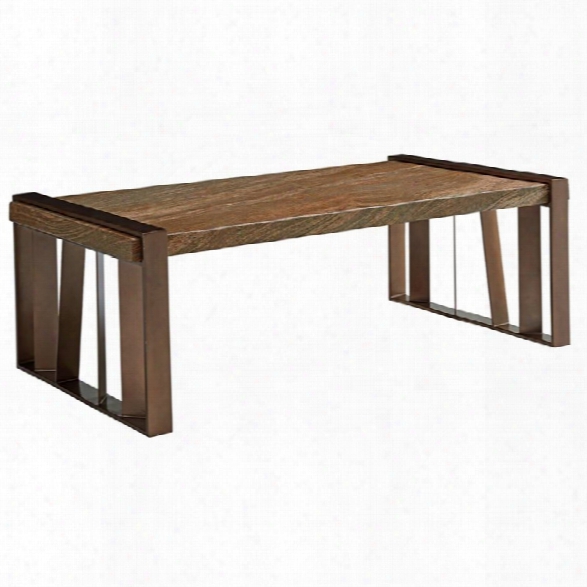 Lexington Zavala Intersect Stone Top Coffee Table In Bronze And Salmon