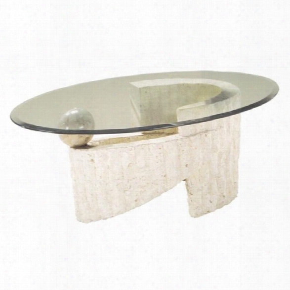 Magnussen Ponte Vedra Oval Glass Top Cocktail Table In Natural