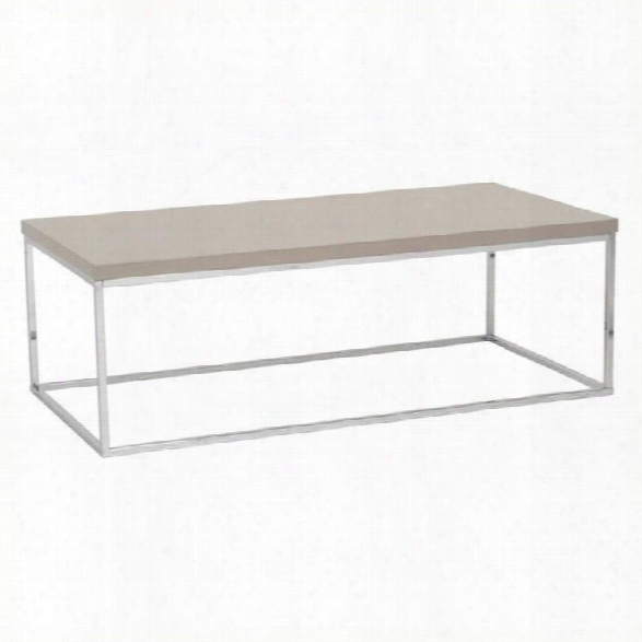 Maklaine Rectangular C Offee Table In Taupe Lacquer