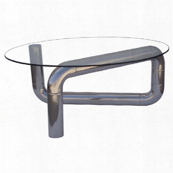 Moe's Boa Glass Top Stainless Steel Coffee Table In Silver