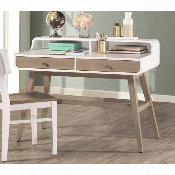 Ne Kids East End Writing Desk In White And Taupe