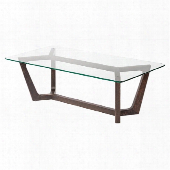 Nuevo Siku Glass Outgo Coffee Table In Seared Brown