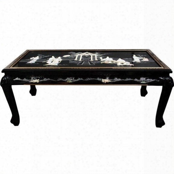 Oriental Furniture Claw Foot Coffee Table In Black Lacquer