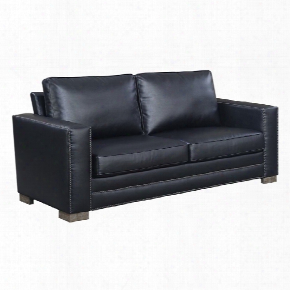 Serta Mason Bonded Leather Sofa In Black