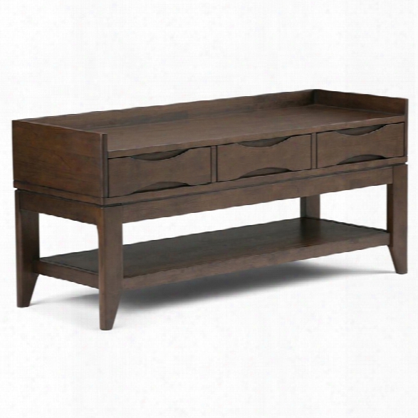 Simpli Home Harper Entryway Bench In Walnut Brown