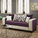 Flash Furniture Implosion Velvet Sofa in Purple and White