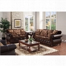 Furniture of America Lozano 3 Piece Sofa Set in Dark Brown