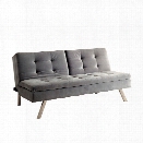 Furniture of America Stevens Tufted Fabric Sleeper Sofa Bed in Gray