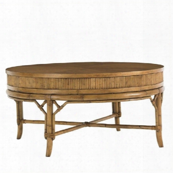 Tommy Bahama Home Beach House Oyster Cove Round Cocktail Table In Golden Umber