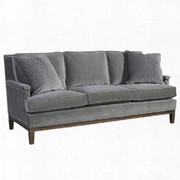 Universal Furniture Curated Prescott Velvet Upholstered Sofa In Gray