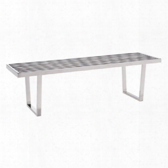 Zuo Niles Metal Bench In Silver