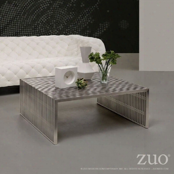 Zuo Novel Modern Square Coffee Table In Stainless Steel