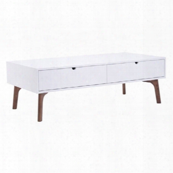 Zuo Padre Coffee Table In Walnut And White