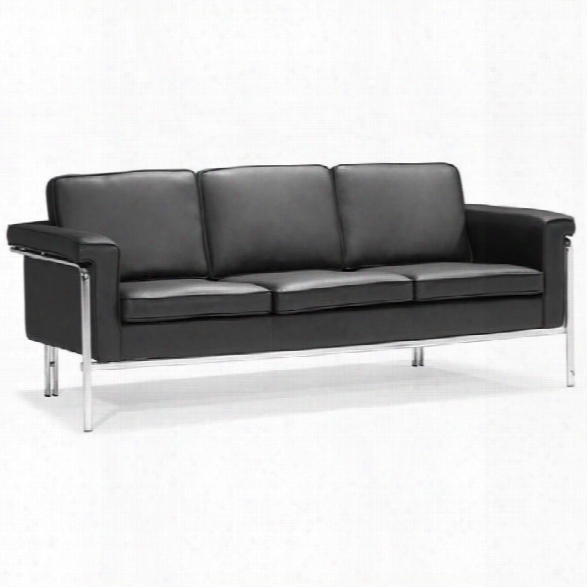 Zuo Singular Modern Faux Leather Sofa In Black