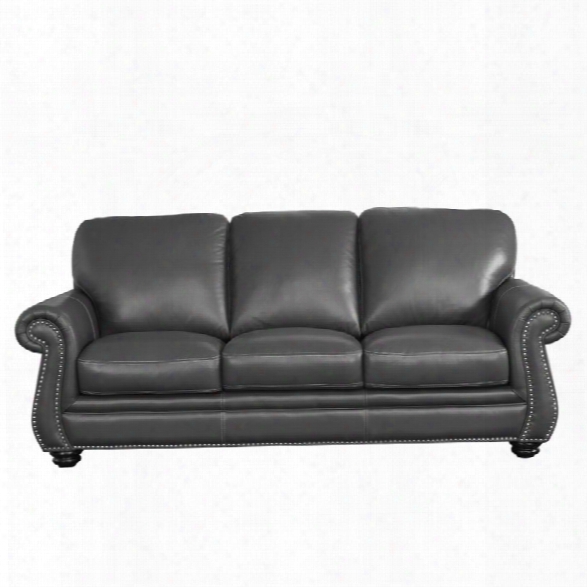 Abbyson Living Austin Leather Sofa In Gray