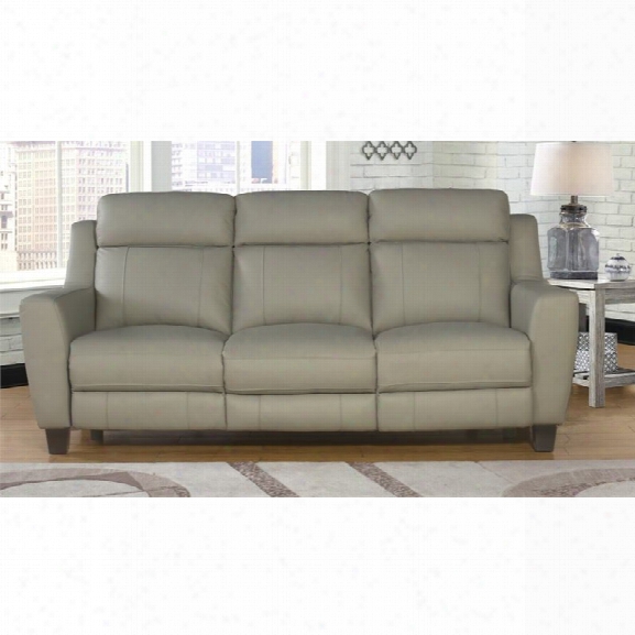 Abbyson Living Felice Leather Power Reclining Sofa In Gray